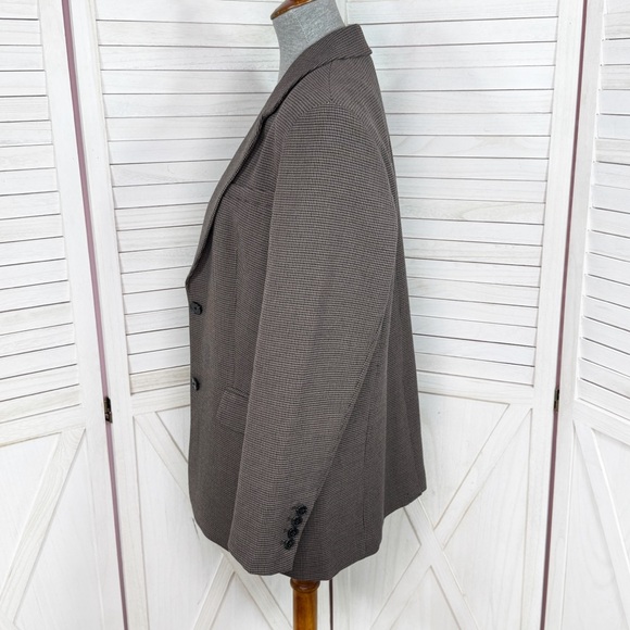Gap Houndstooth Knit Oversized Blazer Jacket Brown Small Heritage Preppy - Picture 2 of 12